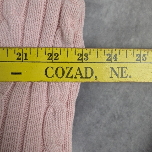 Chaps XL Caple Knit V-Neck Sweater Pink Super Condition - Picture 8 of 8